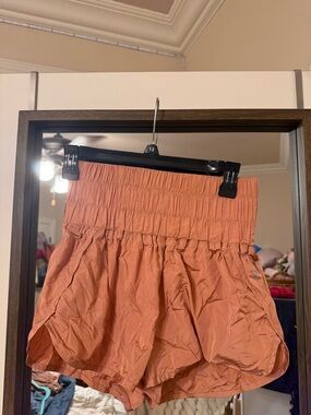 Free people Women's High-Waist Smocked Rust Orange Casual Skort